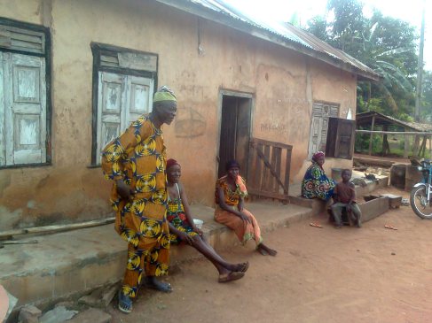 Dwellers of Lisa village in Ogun State Nigeria, a rural community increasingly without youths
