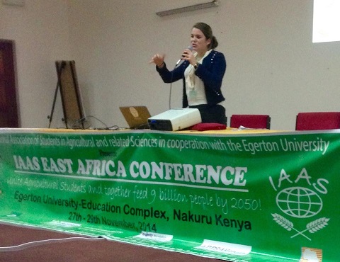 Lisanne at the IAAS conference in East Africa