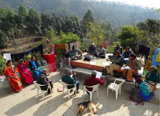 Pakriti in a community meeting in India