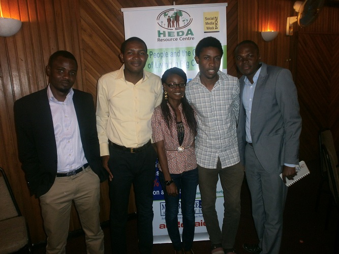 YPARD Nigeria members at the HEDA organized Social Media Week Event tagged #hungerpalava, by Zaid.